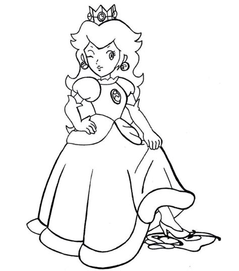 Coloriage Princesse Peach Imprimer