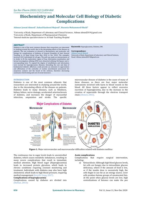 Pdf Biochemistry And Molecular Cell Biology Of Diabetic Complications