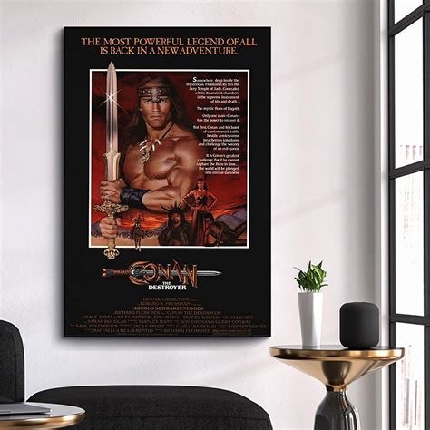 CP3463 Conan the Destroyer 2 póster de tela de seda con estampado de