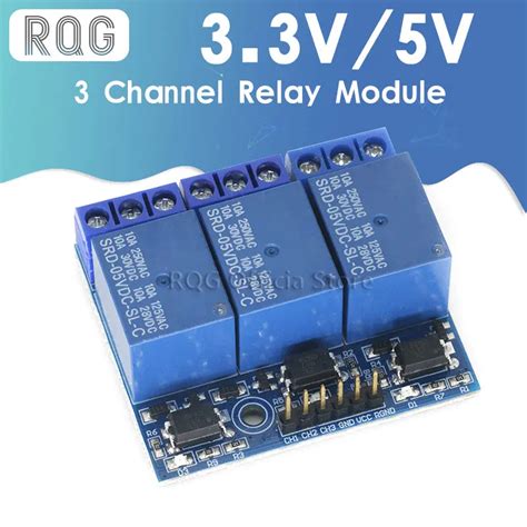 33v 5v 3 Channel Relay Module 5ma With Optocoupler Isolation