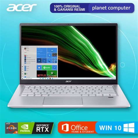 Jual ACER SWIFT X SFX14 41G R5 5600U 16GB 512GB RTX3050 14 FHD W10