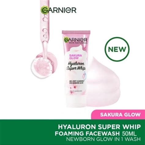 Jual Garnier Sakura Glow Hyaluron Super Whip Hyaluron Face Wash 50ml