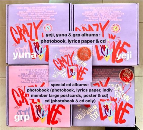 Wts Itzy Crazy In Love Yeji Yuna Group Special Edition Photobook Cd