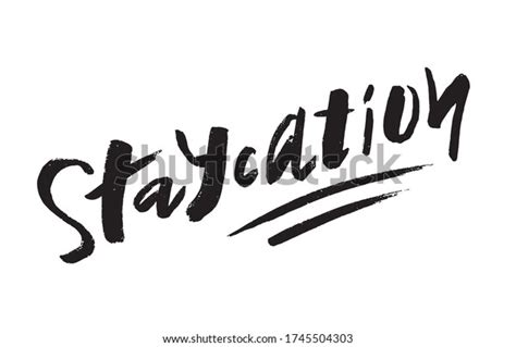 Staycation Vector Illustration Card Ad Logo Stock Vector Royalty Free