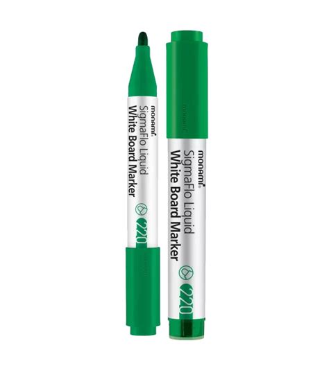 Monami Sigmaflo Liquid White Board Marker 220 Bullet 2 Mm Green ปากกา