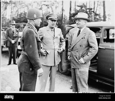 President Harry S Truman Accompanied By Gen Dwight D Eisenhower