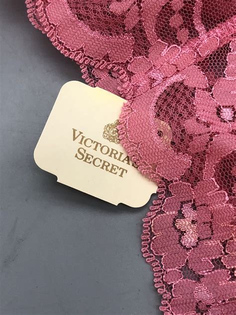 Vintage Mauve Lace Victorias Secret Thong Bikini Pant Gem