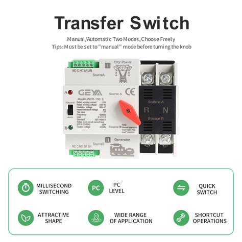 Interruptor de transferencia automática trifásico ATS 63A 110V