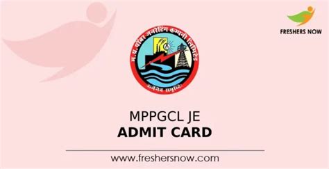 MPPGCL JE Admit Card 2023 Released Check Exam Date