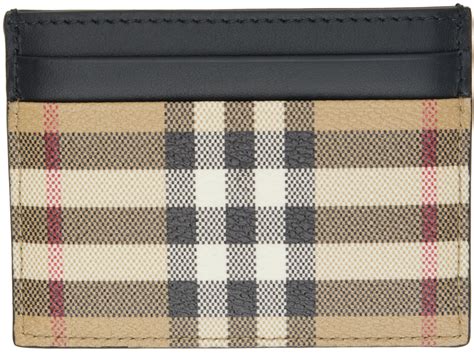 Burberry Beige And Black Check Card Holder Ssense