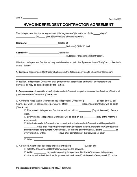 Free Hvac Service Contract Template Pdf And Word