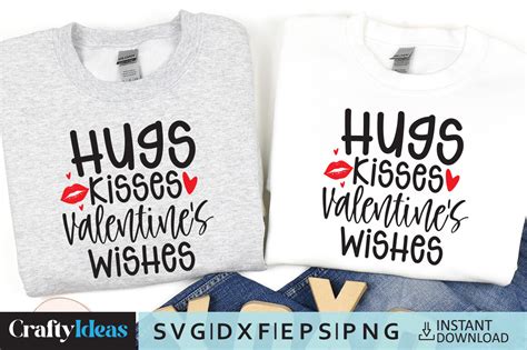 Hugs Kisses Valentines Wishes Svg Grafik Von Craftyideas · Creative