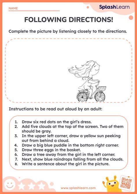 Following Directions Ela Worksheets Splashlearn Worksheets Library