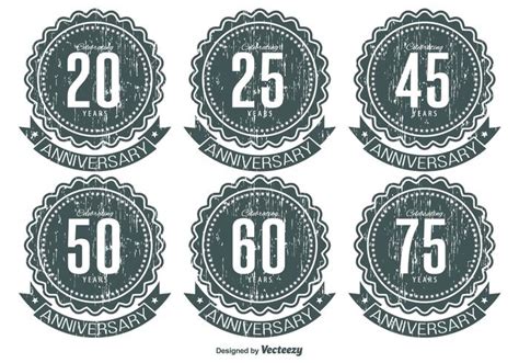 Grunge Anniversary Label Set 100987 Vector Art At Vecteezy