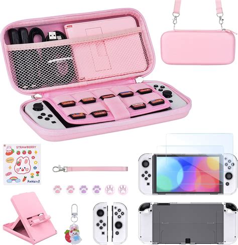 Younik Pack D Accessoires Switch Oled Kit D Accessoires Rose En