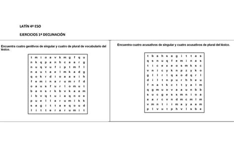 LatÍn 4º Eso Ejercicios 1ª DeclinaciÓn Docx