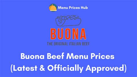 Buona Beef Menu Prices Updated July 2023 Menu Prices Hub