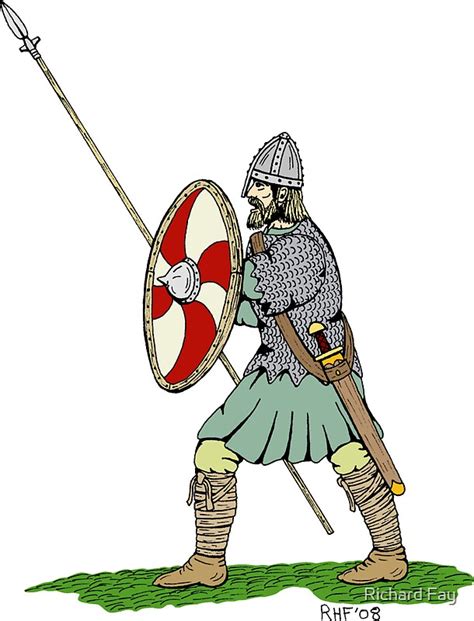 "Anglo-Saxon Warrior" Stickers by Richard Fay | Redbubble