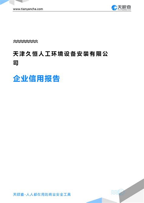 天津久恒人工环境设备安装有限公司企业信用报告 天眼查word文档在线阅读与下载无忧文档