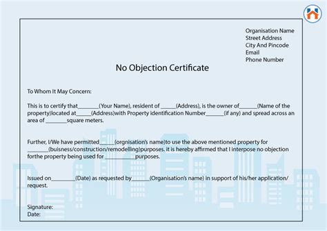 no objection certificate