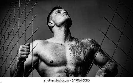 Muscular Man Nude Torso Soiled Blood 스톡 사진 1636712560 Shutterstock