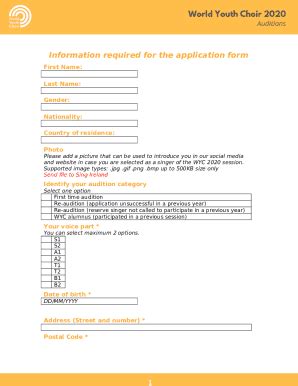 Ination Required For The Application Doc Template Pdffiller