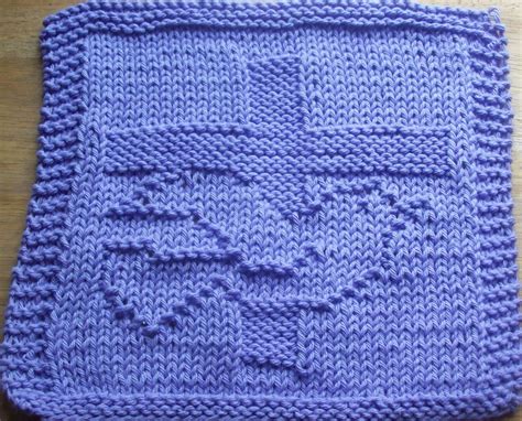 Cross With Dove Knit Dishcloth Pattern Knit Dishcloth Dishcloth Pattern