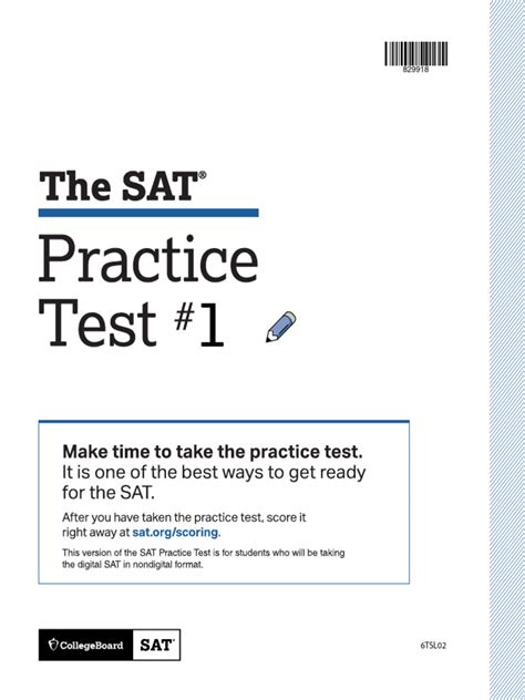 Sat Practice Test 1 With Answer Key And Scoring Info Pdf