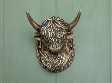 Highland Cow Door Knocker Unique Door Knocker Online Brass Bee