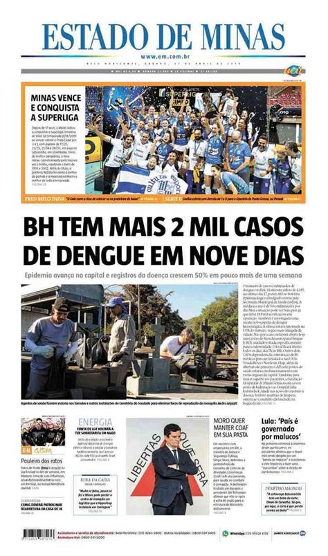 Confira A Capa Do Jornal Estado De Minas Do Dia