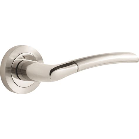 Augusta Dual Tone Lever On Rose Door Handles Nickel Toolstation