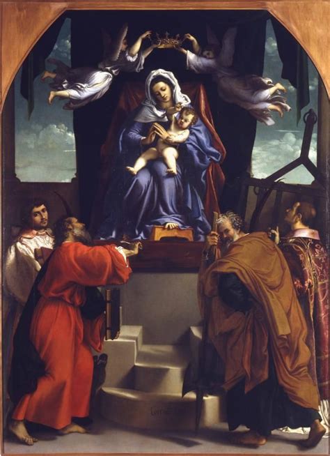 Lorenzo Lotto Madonna con il Bambino e i Santi Stefano, Giovanni ...