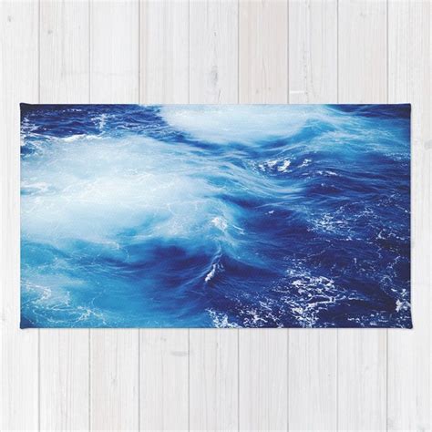 Buy Navy Blue Ocean Wave Rug By Newburydesigns Worldwide Shipping