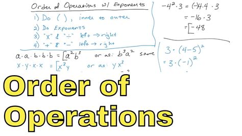 Order Of Operations With Exponents Examples