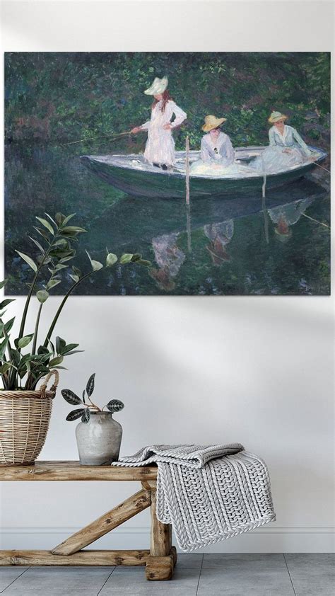 In De Noorse Boot In Giverny Claude Monet Op Canvas Behang Poster En