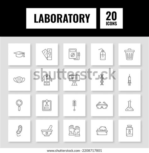 Black Stroke Illustration Biology Lab Icon Stock Vector Royalty Free