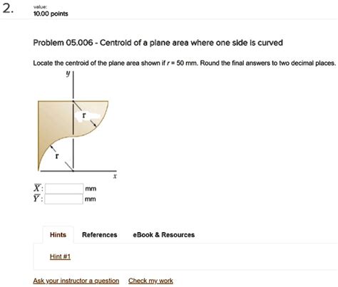 Solved Value Points Problem Centroid Of A Plane Area