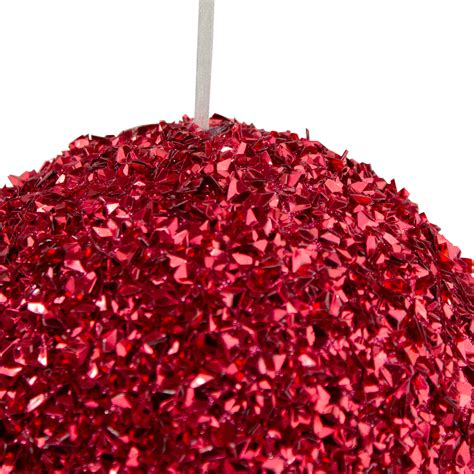 6" Red Glitter Christmas Ball Ornament | Christmas Central