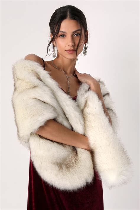 Ivory Faux Fur Stole Luxe Faux Fur Scarf Faux Fur Shawl Lulus