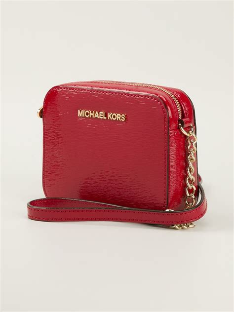 Lyst Michael Michael Kors Jet Set Cross Body Bag In Red