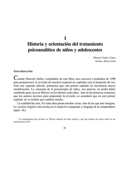 Manual De Terapias Psicoanalíticas En Niños Y Adolescentes Marcelo Salles Pdf