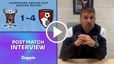 Jimmy Ball Post Match Afc Totton Afc Bournemouth Hants Senior