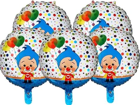 Globos Plim Plim Set 5 Globos Metálicos Payaso Plim Plim