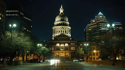 The Texas State Capitol Building Night Background, Blue, Dome, Government Background Image And ...