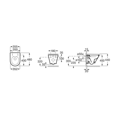 Taza Suspendida Compacta Rimless Con Fijaciones Ocultas THE GAP ROCA