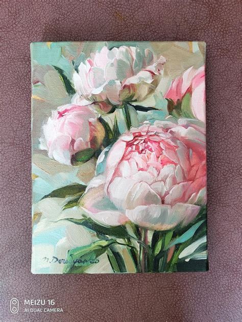 Peonies Painting Original Peony Wall Art Painting Flowers Etsy Peony Painting Peony Art