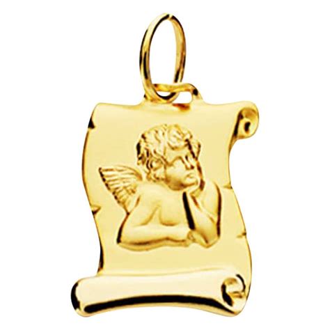 Pendentif Parchemin Ange En Or Jaune Lumiosa Ocarat