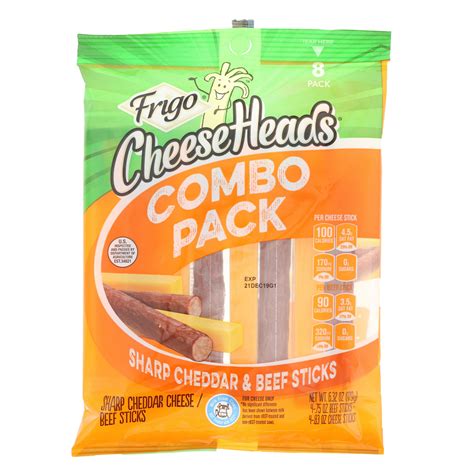 Frigo Cheeseheads Combo Pack Sharp Cheddar Beef Sticks 8 Ct Shop