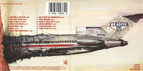 The full front and back cover of the Beastie Boys album, License to Ill ...