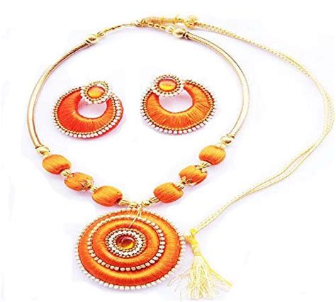 Buy GUNU Handmade Multi Colour Silk Thread Choker Necklace Set For